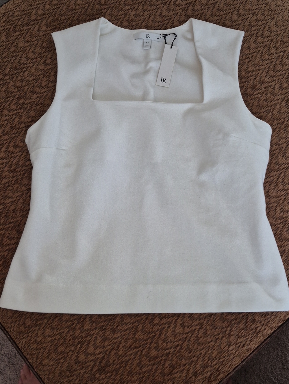 BR Cream Square Neck Sleeveless Tank